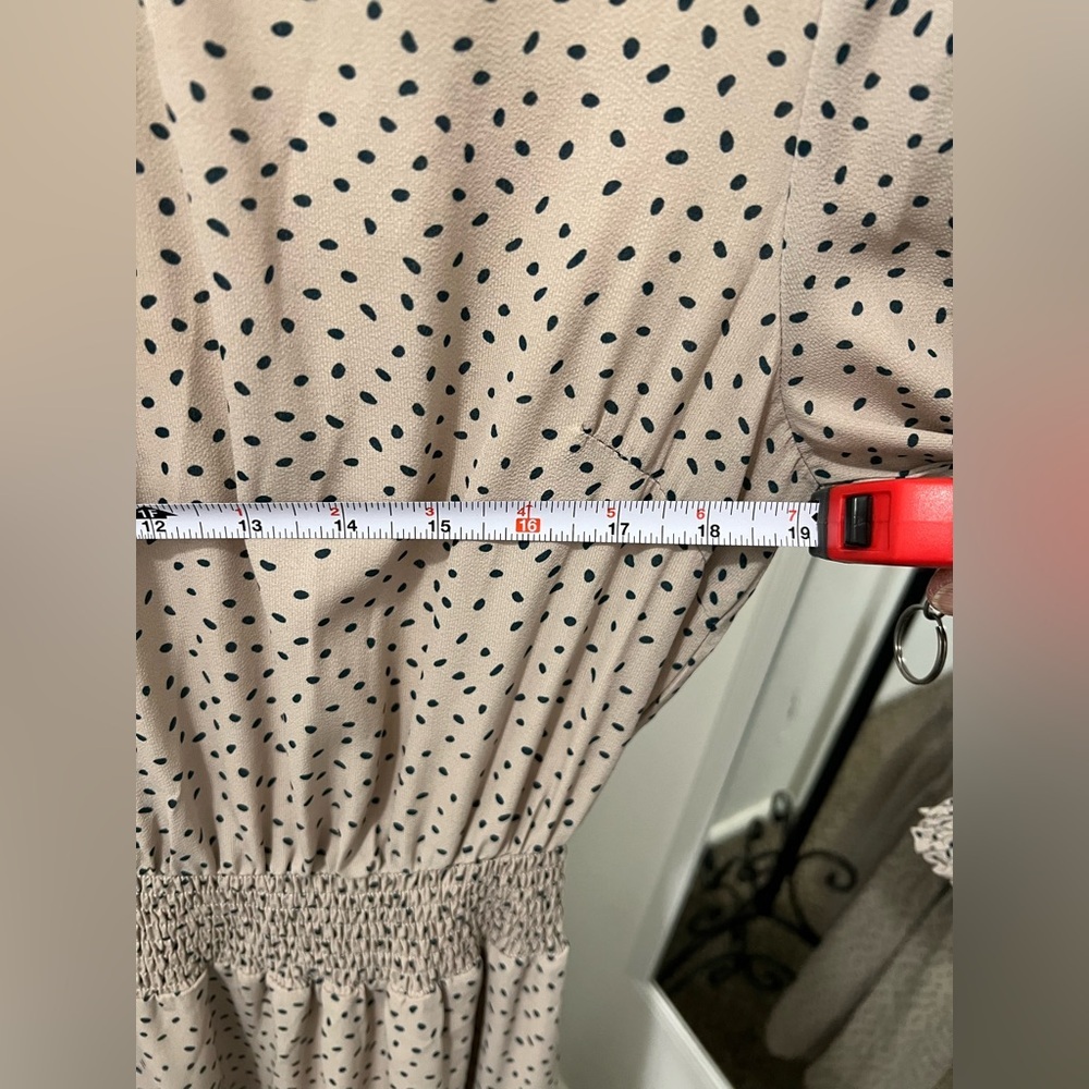 Olive Mauve Stylish Polka Dot Dress - Picture 6 of 10